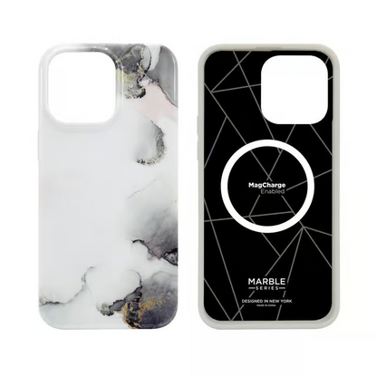 Apple iPhone 15 Pro Max case - Plastic - Marbled white