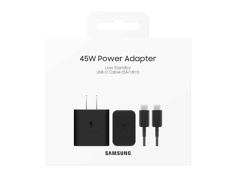 Samsung 45W PD Power Adapter with 5A USB C Cable, Black